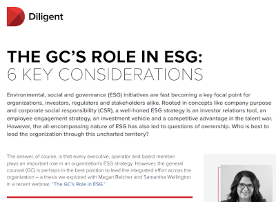 The GC’s Role in ESG