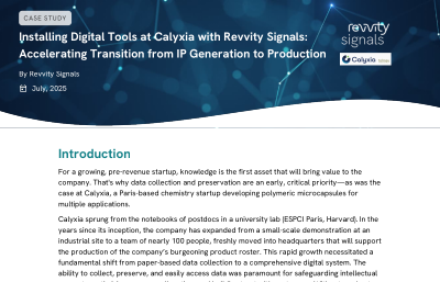 Installing Digital Tools at Calyxia with Revvity Signals: Accelerating IP to Production
