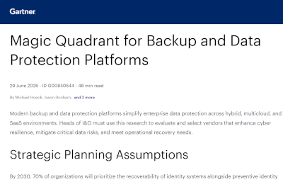 2026 Gartner® Magic Quadrant™ for Backup and Data Protection Platforms