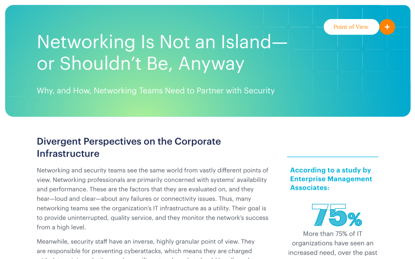 Networking Is Not an Island— or Shouldn’t Be, Anyway