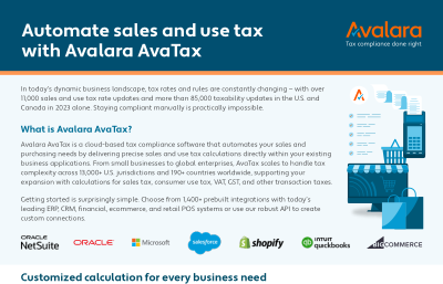 Automate your tax compliance with Avalara AvaTax