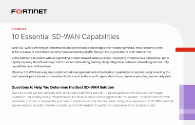 10 Essential SD-WAN Capabilities