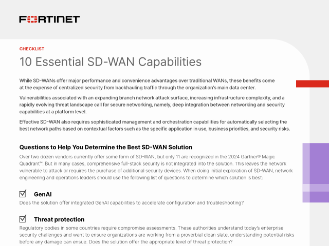 10 Essential SD-WAN Capabilities