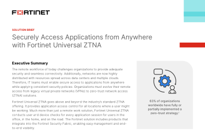 Securely Access Applications from Anywhere with Fortinet Universal ZTNA