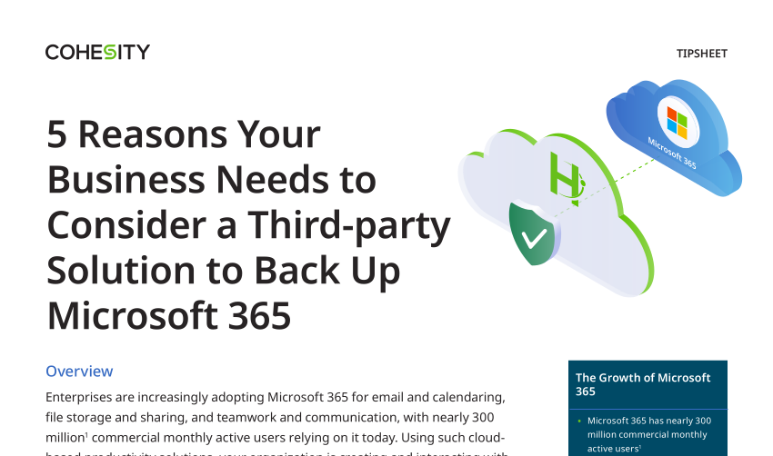 5 Reasons to Consider a Third-party Solution to Back Up Microsoft 365