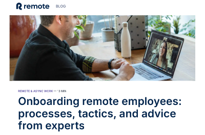 Onboarding Remote Employees